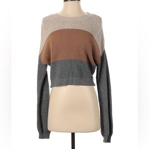 Hollister Cropped Tri-color knit sweater